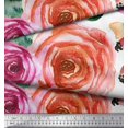 thumbnail image 3 of Soimoi Rayon Crepe Fabric Leaves & Rose Flower Print Fabric by Yard 46 Inch Wide, 3 of 3