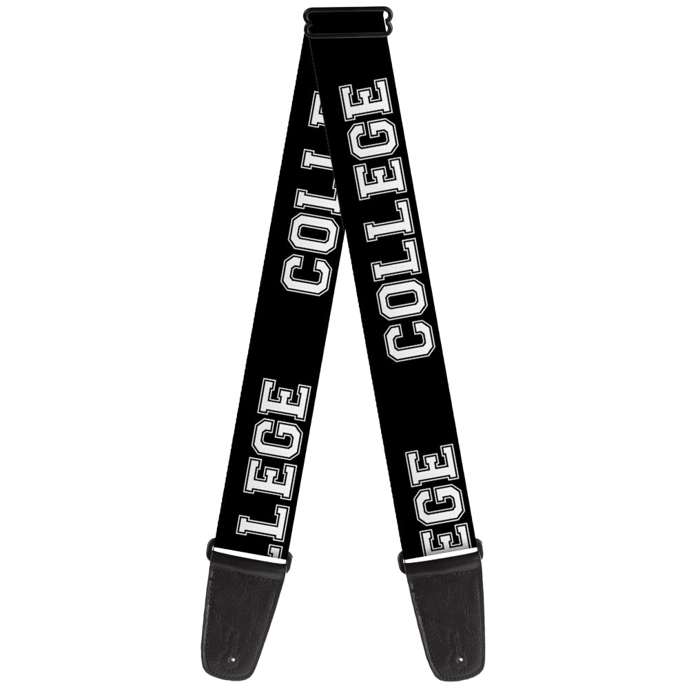Buckle-Down Guitar Strap, College Black White, 2 Inches Wide