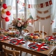 thumbnail image 5 of Red Black Geometric Round 13 Inch Placemats Set of 4, Modern Art Abstract Grey Line HeatResistant Non Slip Place Mats for Dining Table, Wipeable Braided Kitchen Table Mats for Housewarming, 5 of 9