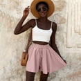 thumbnail image 6 of Delayuji Women's Wide Leg Shorts High Waisted Elastic Drawstring Summer Trendy Pleated Short Skort Mini Skirt Beach Vacation Shorts, 6 of 6