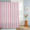 thumbnail image 4 of Pink Gray Striped Shower Curtains for Bathroom, Modern Boho Stripes Minimalist Waterproof Fabric Shower Curtain, Decorative Bathroom Curtain for Bathtub, 72"x72", No Hooks Included, 4 of 9