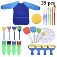 thumbnail image 2 of 25PCS Sponge Painting Brushes Kit Assorted Paint Craft Brush Paint Sponge Tool, 2 of 10