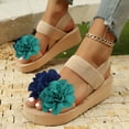 thumbnail image 2 of IUJSOY Sandals for Women Lightweight Open Toe Floral Beach Shoes Chunky Slip on Dress Shoes, 2 of 8
