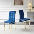 thumbnail image 6 of NORDICANA Velvet Dining Chair Set of 4, Comfy Room Chair Upholstered Side Chair Armless Living Chair Elegant Makeup Chair with Golden Metal Legs for Bedroom,Living Room, Restaurant, 6 of 8