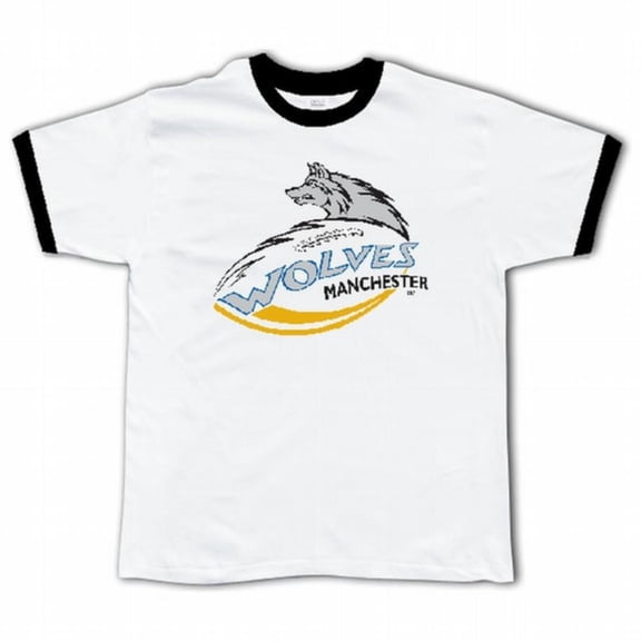 Manchester Wolves - Logo White Ringer T-Shirt - X-Large