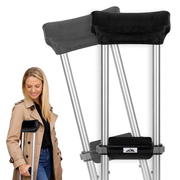 SupreGear Underarm Crutch Pads & Hand Grips Covers (4-Pack), Soft Wicking Cushion Crutch Accessories, Non-Slip