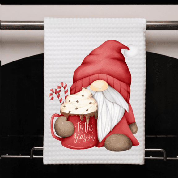 Versatility Christmas Dish Towel Gnome Kitchen Decor 16x24