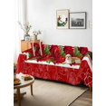 thumbnail image 3 of Valentine's Day Couch Cover for 2 Cushion Couch, Red Roses Floral Romantic Striped Washable Love Seat Sofa Covers Slipcover, Throw Sofa Covers for Pets, Furniture Protector 71"x102", 3 of 9