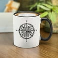 thumbnail image 3 of Shop4Ever Compass Travel North South East West Novelty Ceramic Coffee Mug Tea Cup Gift  (Black Handle 11 oz.), 3 of 4