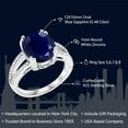 thumbnail image 2 of Gem Stone King 4.38 Cttw 925 Sterling Silver Blue Sapphire Ring for Women | Oval 12X10MM | Gemstone September Birthstone | Available in Size 5, 6, 7, 8, 9, 2 of 5