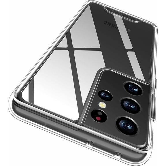 Samsung Galaxy S21 Ultra Case, Crystal Clear Designed Shockproof Protective S21 Ultra Phone Cover, Hybrid Slim Fit Non-Slip Phone Case for Galaxy S21 Ultra 5G Transparent