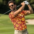 thumbnail image 2 of Uorisanigo Hippie Flowers Matching Couple Outfits Golf Shirts for Men Short Sleeve Dry Fit Casual Tennis Shirts and Womens Golf Dress with Shorts Short Sleeve Workout Tennis Dress, 2 of 8
