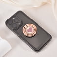 thumbnail image 6 of WODOXIN Black Bling Phone Grip Stand, Double Ring Rhinestone Heart 360° Rotating Finger Holder, Adhesive Kickstand for iPhone & Android, 6 of 11