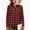 Red, variant on Women's Plaid Button Down Shirt with Long Sleeve, Womens Fleece Dressy Flannel Shirt with Pocket,Women's Plus Red,Size S