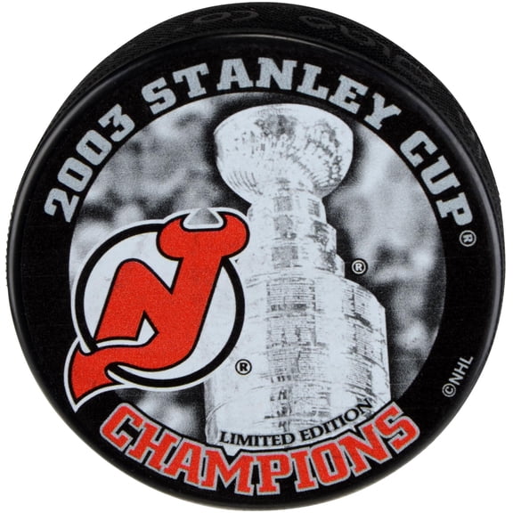 New Jersey Devils Unsigned 2003 Stanley Cup Champions Logo Hockey Puck
