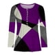 thumbnail image 3 of ICHUANYI Clearance Women Fashion Summer Sexy Fold Printed Regular Women Long Sleeves V Neck Button(Purple, L) ICHUANYI WER2023081202581, 3 of 4