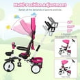 thumbnail image 3 of Juiluna Baby Tricycle, 7 in 1 Folding Toddler Bike w/Removable Adjustable Push Handle, Canopy, Rotatable Seat, Safety Harness, Cup Holder & Storage, Trike for 1-5 Year Old, 3 of 9