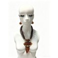 thumbnail image 4 of Vintage 80 cuerda de cera cuerno colgante collar pendientes pulsera set de manguitos, 4 of 4