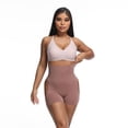 thumbnail image 2 of Defitshape Women's Tummy Control Shapewear Shorts Open Butt Lifting Buttless Slimming Boyshort Mid Thigh Breathable Firm Body Shaper Bean Paste Large, 2 of 4