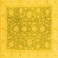 thumbnail image 1 of Ahgly Company Machine Washable Indoor Square Oriental Yellow Traditional Area Rugs, 6' Square, 1 of 4