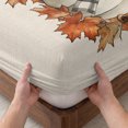 thumbnail image 3 of Twin XL Size Fitted Sheet Set - Orange Grey Pumpkins Fall 2 Piece Bedding Sets 16" Deep Pocket Fitted Sheet with 1 Pillowcases, Thanksgiving Rustic Brushed Microfiber Hotel Luxury Bed Sheets, 3 of 9