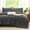 Dark Grey-Queen, variant on Full Navy Blue Pinch Pleat Bed-in-a-Bag Set