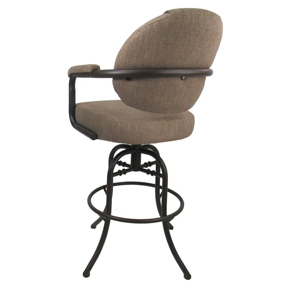Swivel Tilt Metal Bar Stool 30" M-70 - Basin Beige Fabric - Coffee Frame