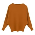 thumbnail image 4 of Yuanlong Womens Sweaters Loose Fit Batwing Sleeve Boat Neck Knit Sweater Fall Winter Steetwear Solid Color Pullover Tops, 4 of 4