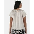 thumbnail image 5 of Time and Tru Women's Shirred Satin Top with Short Sleeves, Sizes XS-XXXL, 5 of 5