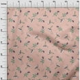 thumbnail image 2 of oneOone Silk Tabby Peach Fabric Flower & Leaves Watercolor Dress Material Fabric Print Fabric By The Yard 42 Inche Wide, 2 of 4