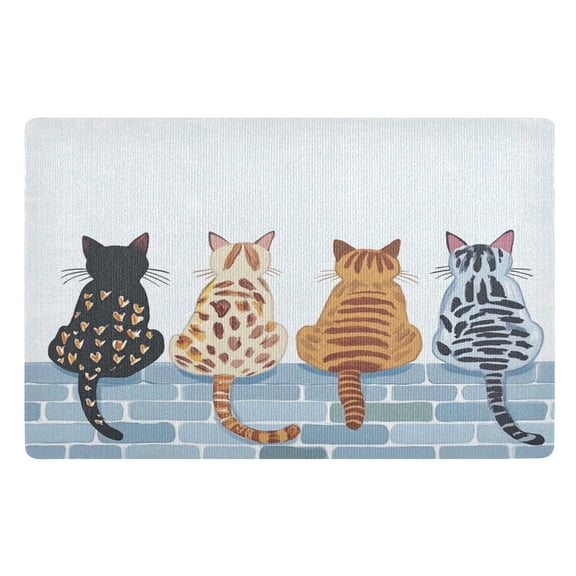 32x20 Inch Doormat Indoor Entrance Mat Entrance Welcome Mat Outdoor Mats for Front Door Four Cats