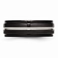 thumbnail image 3 of Stainless Steel Polished Black IP Ridged Edged Ring, 3 of 6