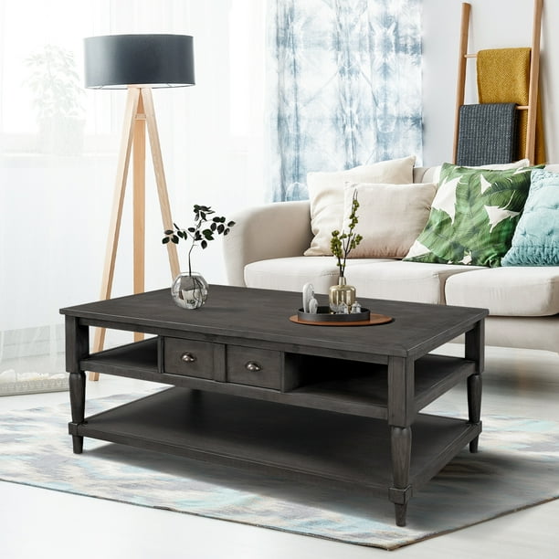 Roomtec Mordern Coffee Table With 1 Drawer Shelf And Metal Knobs Com Roomtec Mordern Coffee Table With 1, Coffee Table Drawer Knobs