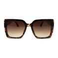 thumbnail image 2 of Womens 90s Designer Rectangle Butterfly Inset Lens Diva Sunglasses Tortoise Brown, 2 of 4