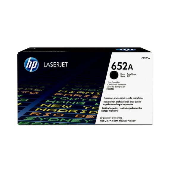 HP 652A Black Original LaserJet Toner Cartridge, ~11,500 pages, CF320A
