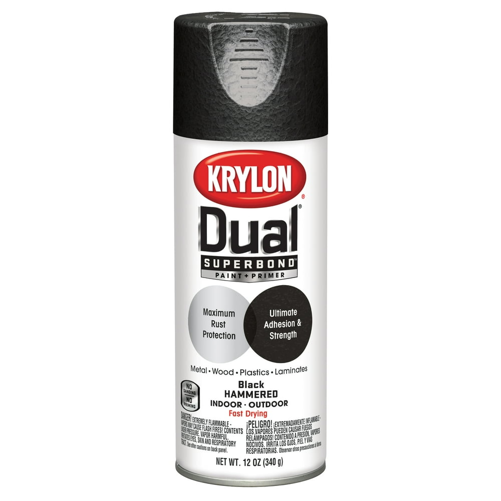 Krylon® Dual Superbond Paint + Primer Black Hammered Spray Paint, 12-Oz