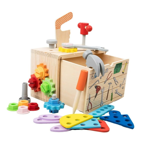 Conjunto de herramientas de madera, juguetes, juego de herramientas para niños, regalos educativos, juego de simulación DIY, juguete de construcción