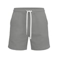thumbnail image 4 of Wrtxtat Waffle Knit Shorts for Men Textured Drwastring Elastic Waist Wide Leg Shorts with Pockets Soft Comfort Summer Cargo Sweat Shorts Gray S, 4 of 4