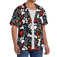 thumbnail image 2 of Gukieu Cute Puppy Footprints Print Men's Short-sleeved Shirts, Button-down Pocket Shirts, T-shirts, Beach Vacation Travel Summer Clothing-4X-Large, 2 of 5