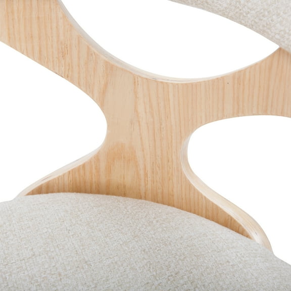 Carson Carrington  Viby Mid-century Modern Swivel Dining/ Accent Chair - N/A Cream/Natural Natural Finish Polyester Blend