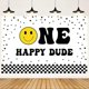 thumbnail image 1 of One Happy Dude Kids Birthday Backdrop for Smiley Face 1st Birthday Photography Background Decorations Kid First Birthday Party Cake Table Banner, 1 of 5