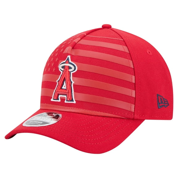 Men's New Era Red Los Angeles Angels American Flag 9FORTY M-Crown A-Frame Adjustable Hat