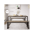 thumbnail image 3 of Mesas de Comedor con 2 Bancos para 4 Personas, Juego de 3 Piezas, Mesa con 2 Bancos para Comedor Cocina Cafe,Marrón, 114 * 75 * 76cm, 3 of 4