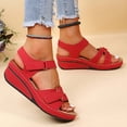 thumbnail image 5 of CAIXIA Women Sandals Women's Hook and Loop Strap Casual Sandals with Mid Heel Comfortable Walking Footwear for Ladies and Girls,Red, 5 of 9