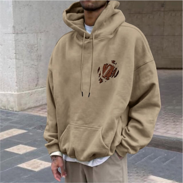 Styesk Chemises Hommes Mode Décontractée Chandails en Molleton à Capuche Col Rond Imprimé Chandail Manches Longues Chandail en Molleton