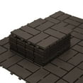thumbnail image 2 of Patio Interlocking Deck Tiles, 12"x12" Square Composite Decking Tiles, Four Slat Plastic Outdoor Flooring Tile All Weather for Balcony Porch Backyard (Brown, Pack of 9),, 2 of 5