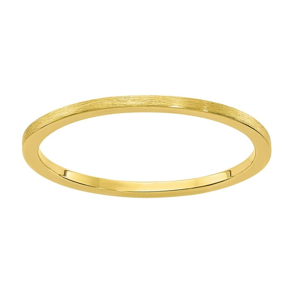 Stackable Expressions 14 Karat Yellow Gold 1.2mm Flat Satin Band