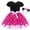 A193-Pink, variant on AoDai A little girl in a red polka-dot puff-sleeved dress with a bow hairband, suitable for baby and toddler birthday parties and role-playing costumes