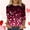 Wine, variant on Dasayo Valentines Tops for Women Cute Sparkly 3/4 Sleeve Red Blouses Soft Round Neck Heart Shirts Shirts for Women L