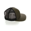 thumbnail image 2 of Structured Trucker Mesh Hat Custom Colors Letter O Initial Baseball Mid Profile (Olive Black White Black), 2 of 5